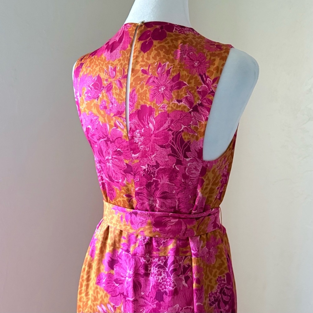 Ted Baker London Bambia Sleeveless Tiered Belted Maxi Dress Pink & Orange 0 2 XS - Picture 7 of 16